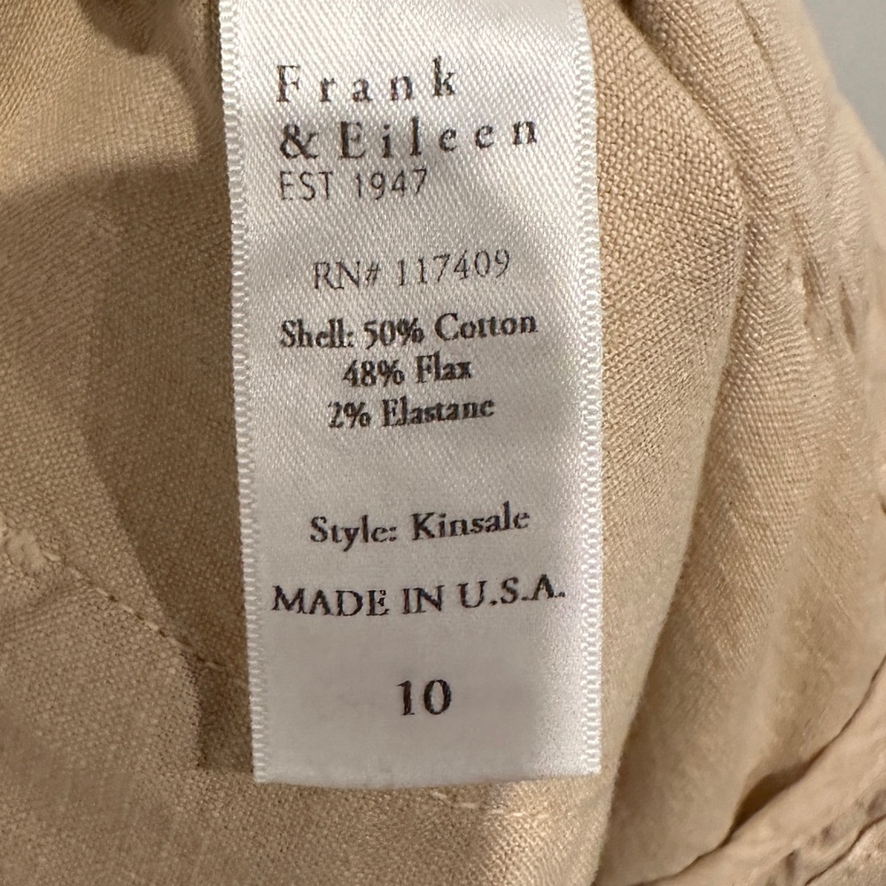 Frank & Eileen Kinsale Performance Pant in Khaki Size 10 - Picture 10 of 11